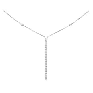 Collier Gatsby Barrette Verticale diamants et or blanc