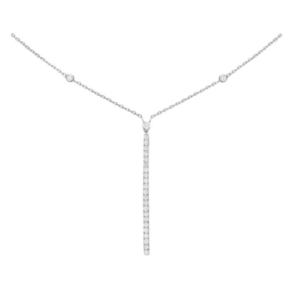 Collier Gatsby Barrette Verticale diamants et or blanc