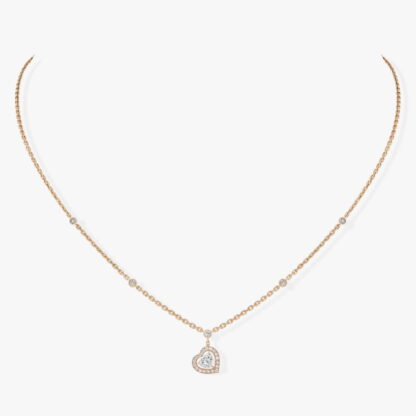 Collier Joy Diamant Coeur or rose