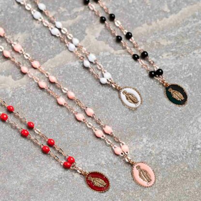 Collier Madone rose