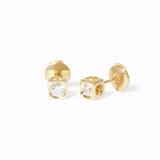 dinh van Puces d'oreilles Le Cube Diamant grand modèle