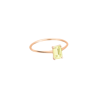 Ginette NY Bague Cocktail Mini Quartz Citron