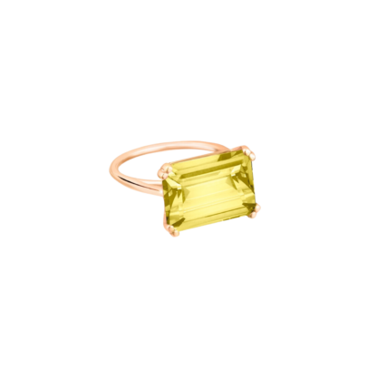 Ginette NY Bague Cocktail Quartz Citron