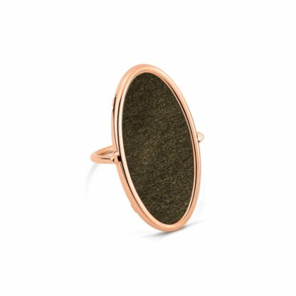 Ginette NY Bague Ellipse Golden Obsidian