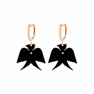 Ginette NY Boucles D'oreilles Georgia Onyx Hoops