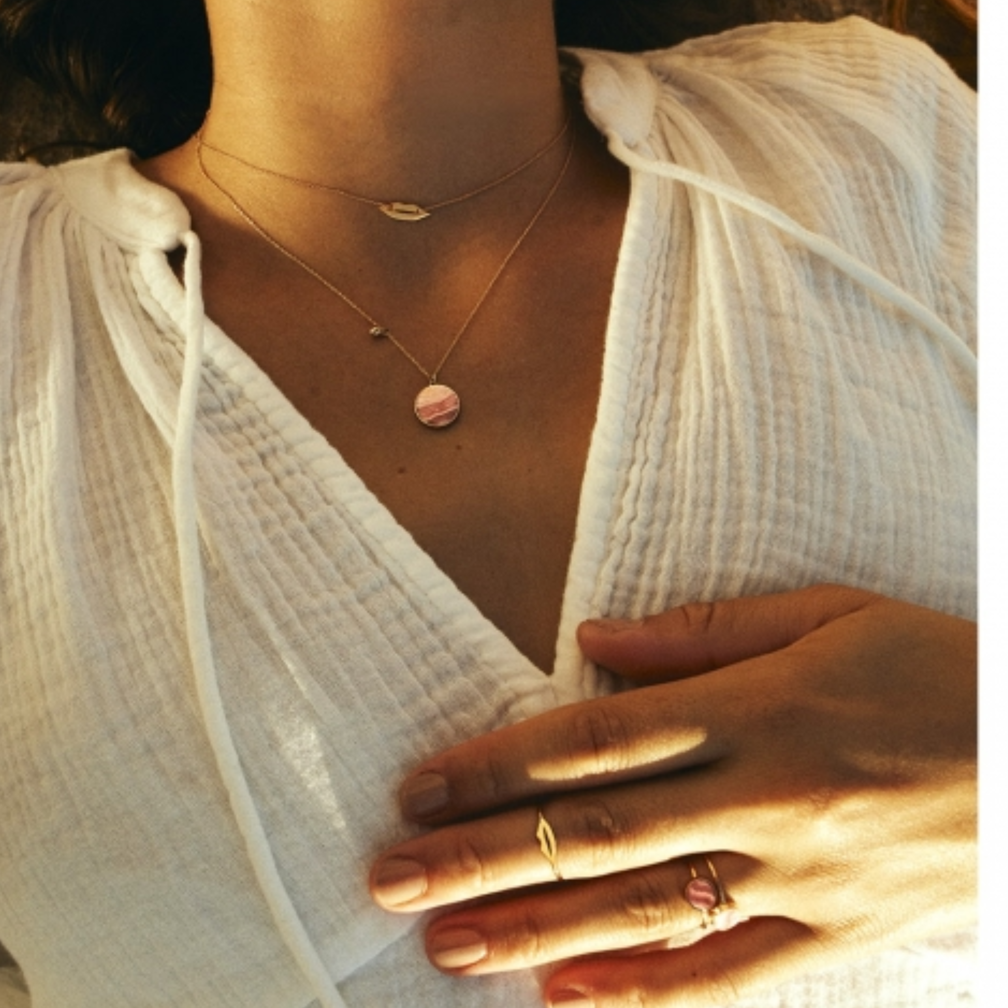 Ginette NY collier Ever Rhodochrosite Disc sur chaîne – Image 4