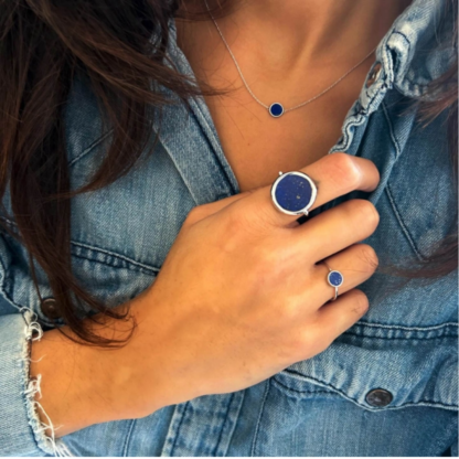 Ginette NY Bague Disc Lapis Lazuli – Image 6