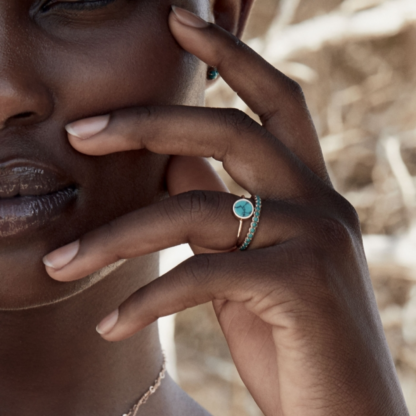 Ginette NY Bague Mini Ever Turquoise – Image 3