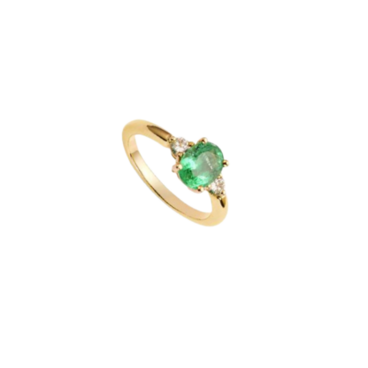 Bague Émeraude Et Diamants