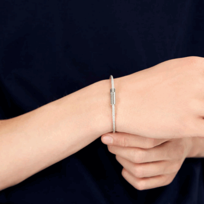 Le Gramme Bracelet Câble Guilloché Pyramide Le 9g – Image 4