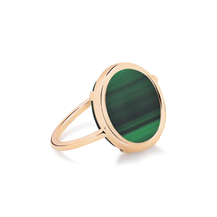 Ginette NY bague Baby Disc Malachite