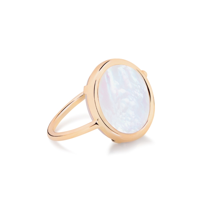 Ginette NY bague Baby White MOP Disc Ring
