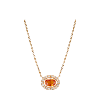 Collier saphir orange et diamants