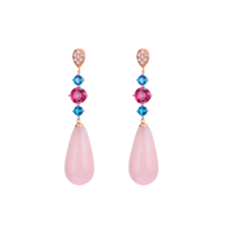 Pendants d’oreilles quartz rose