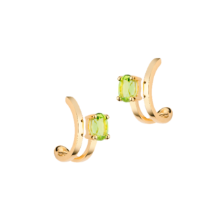 Demi-créoles avec péridot sur or jaune